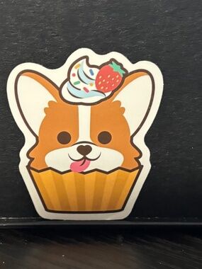 Cupcake dog sticker